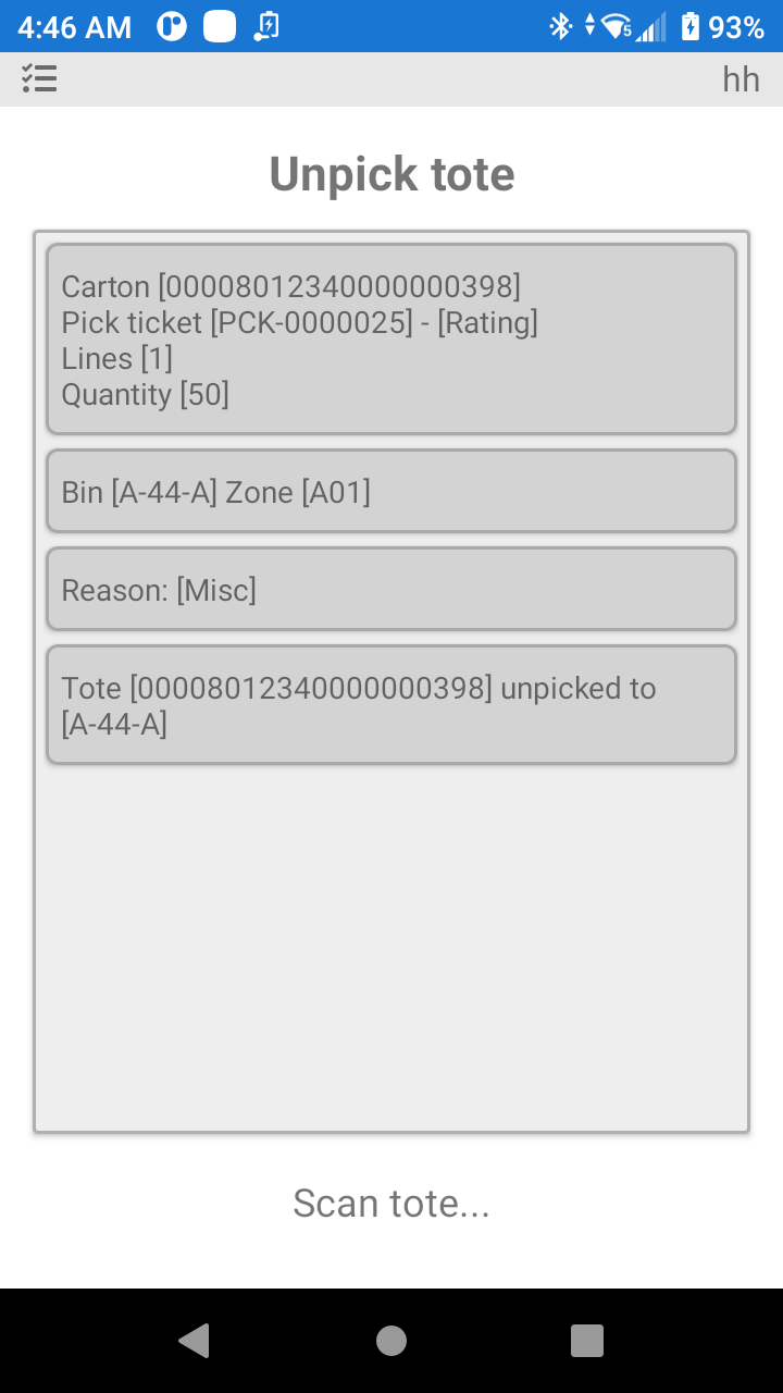 P4 Warehouse Pallet unpicked