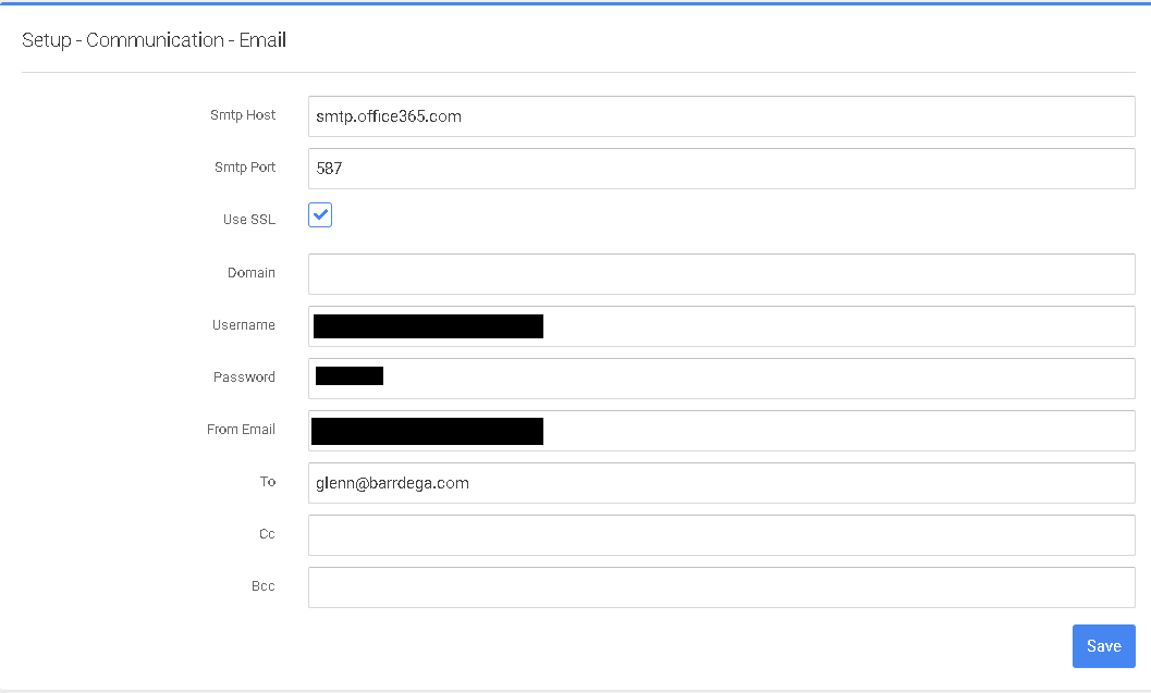 P4 Warehouse WMS Email Settings