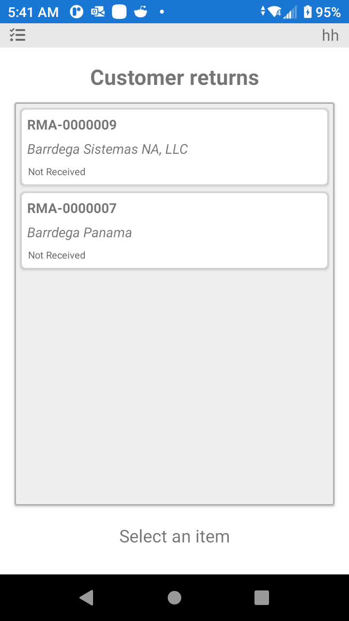 P4 Warehouse RMA Orders