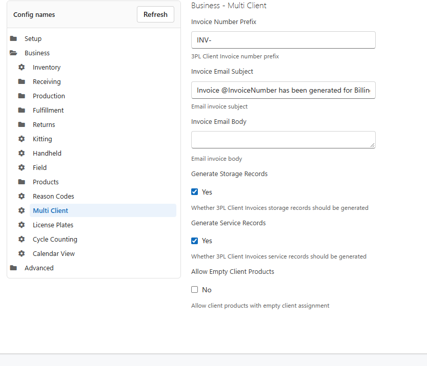 LogisticaHQ, configuración de correo multicliente