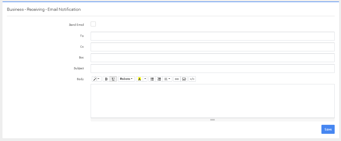 P4 Warehouse Receiving Notification Setup