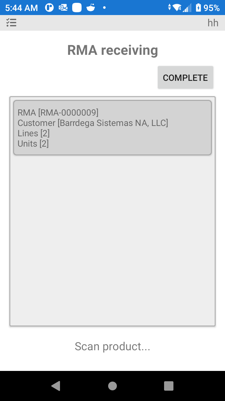 P4 Warehouse RMA receiving