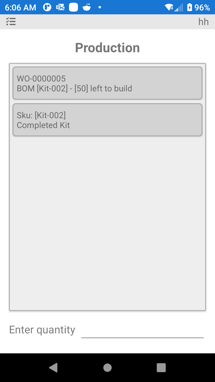 P4 Warehouse Production Pull Quantity