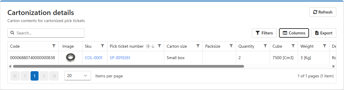LogisticaHQ Cartonization Picking