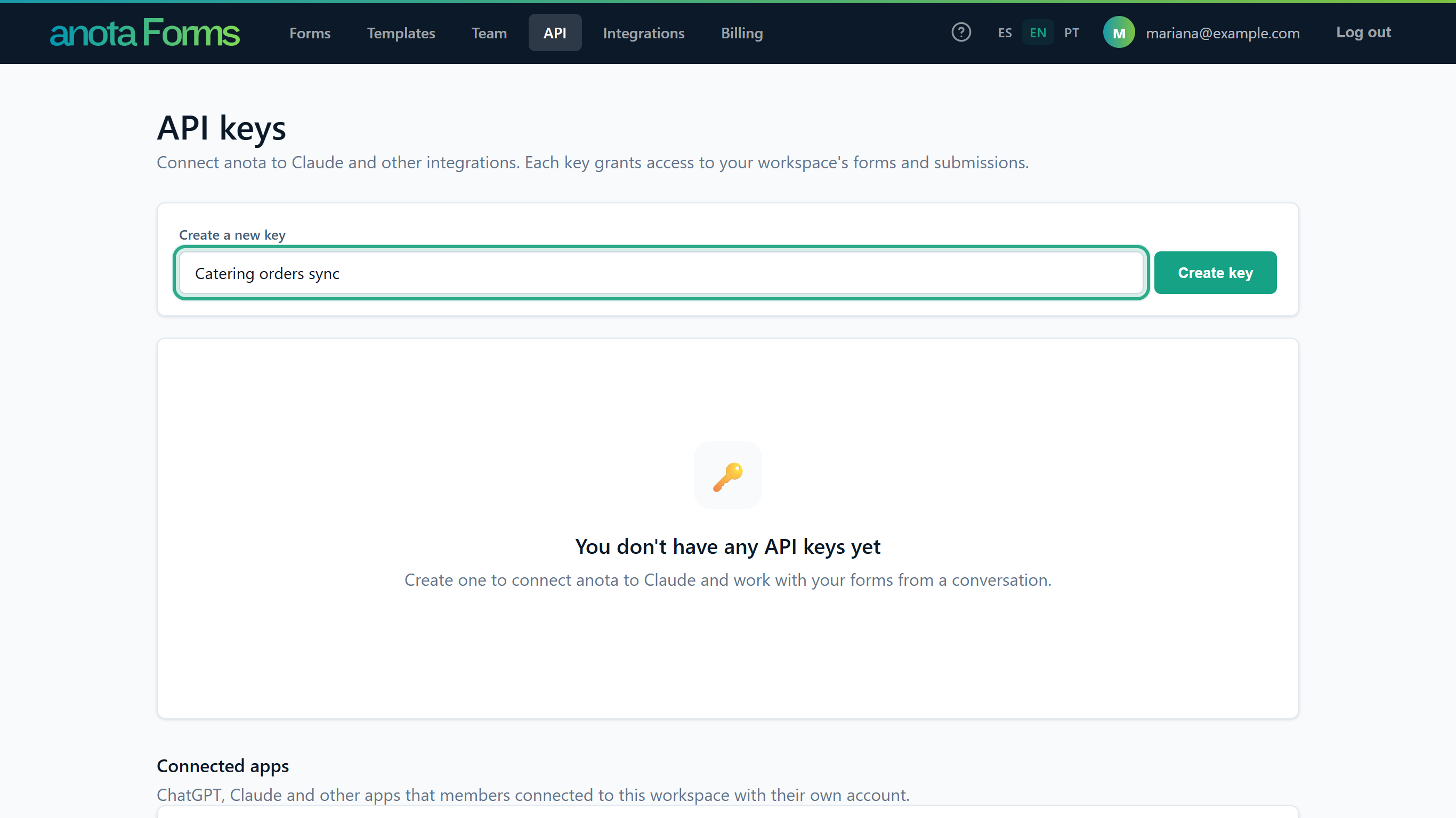 The Name field outlined, containing Catering orders sync