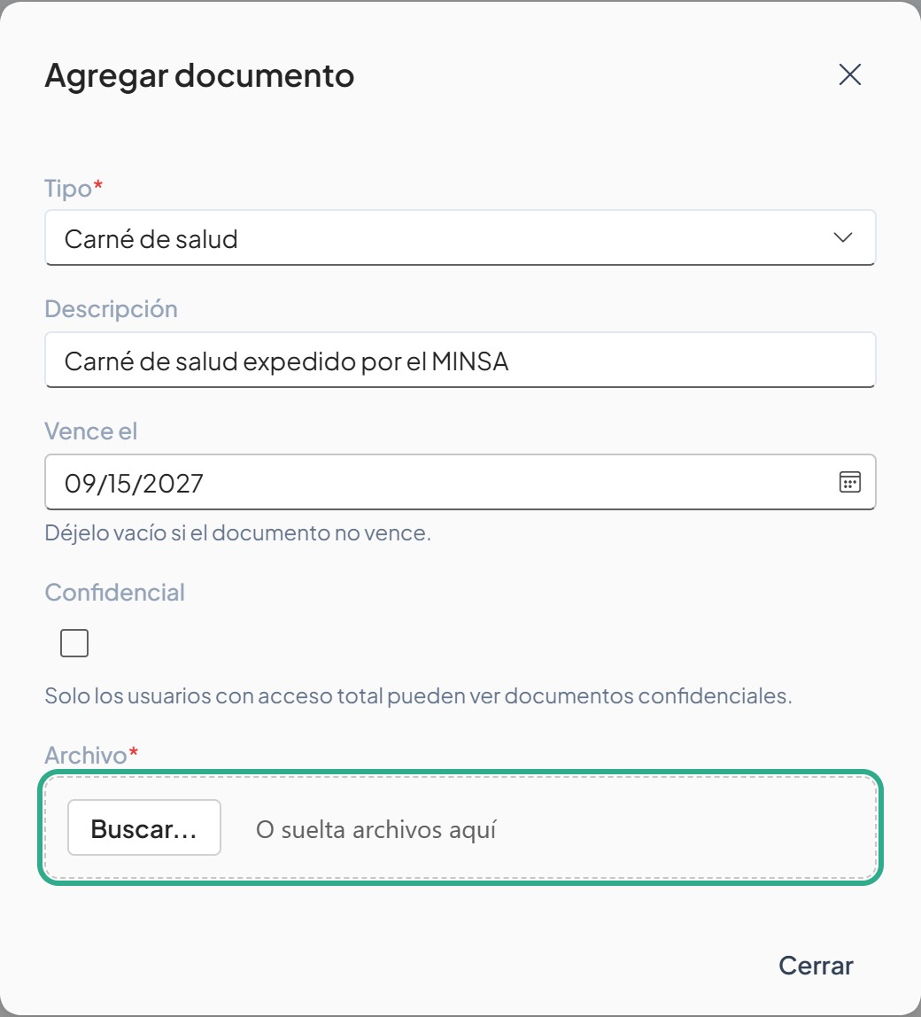 Recuadro Archivo con el botón Buscar... resaltado