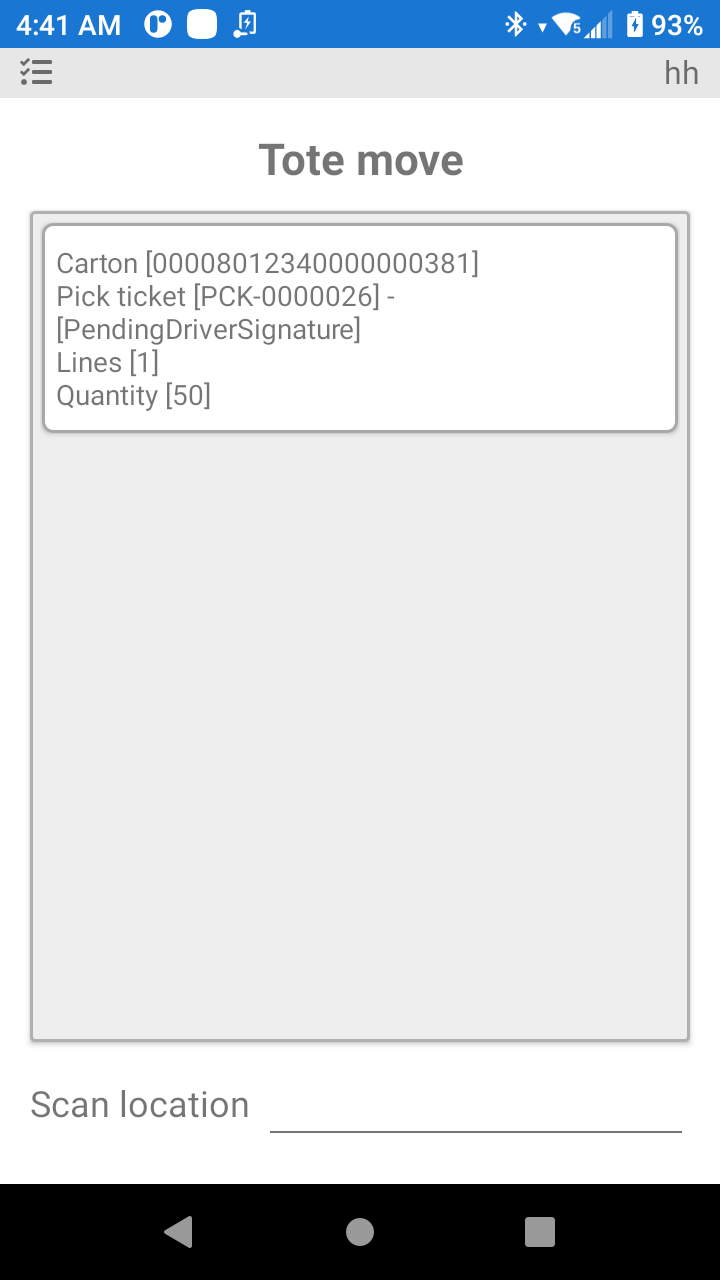 P4 Warehouse Tote to Stage