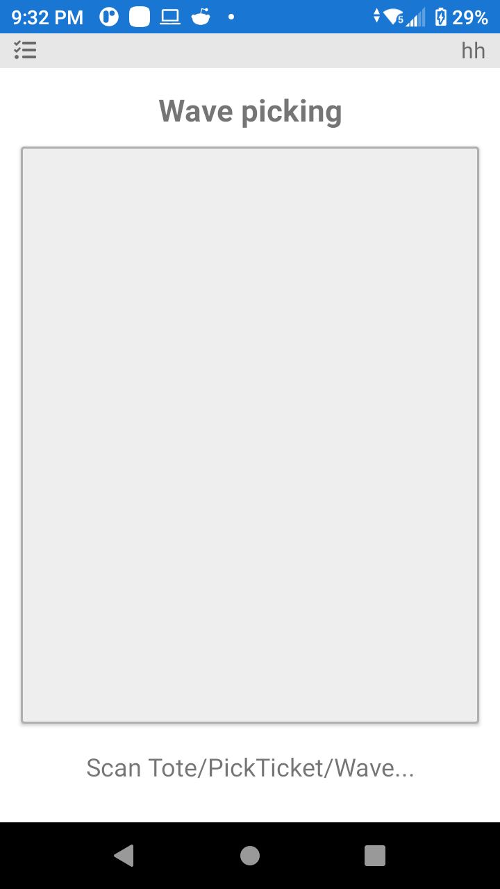 P4 Warehouse Wave Picking Screen on Android
