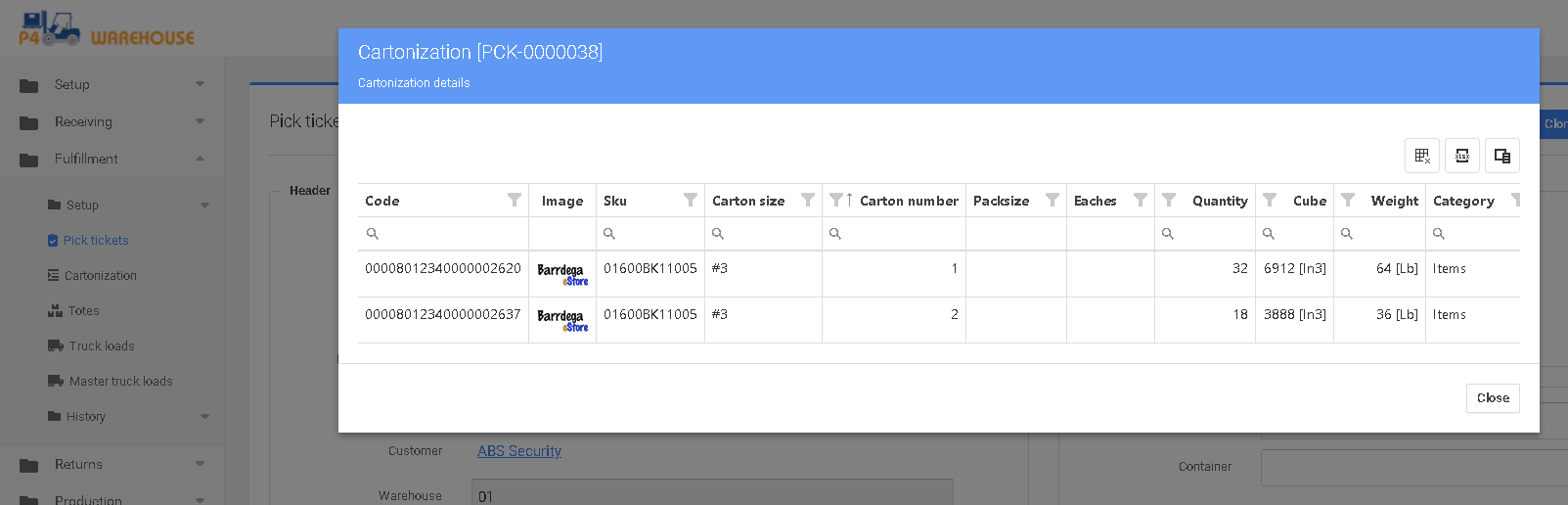 P4 Warehouse Cartonization Picking