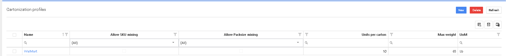 P4 Warehouse Cartonization Profile Setup