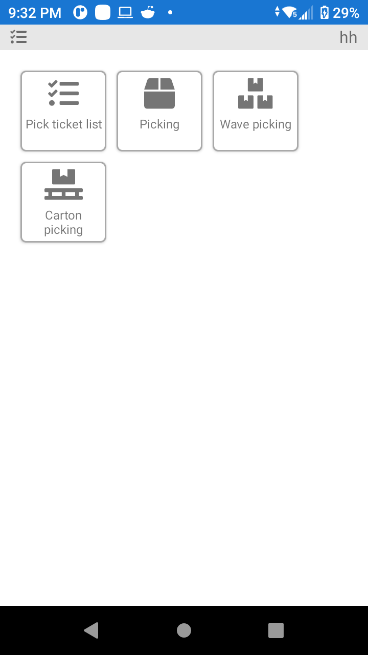 P4 Warehouse Picking Screen